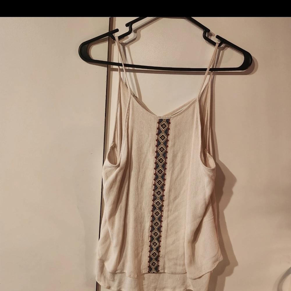 Alya Cream Camisole with Geometric Detail